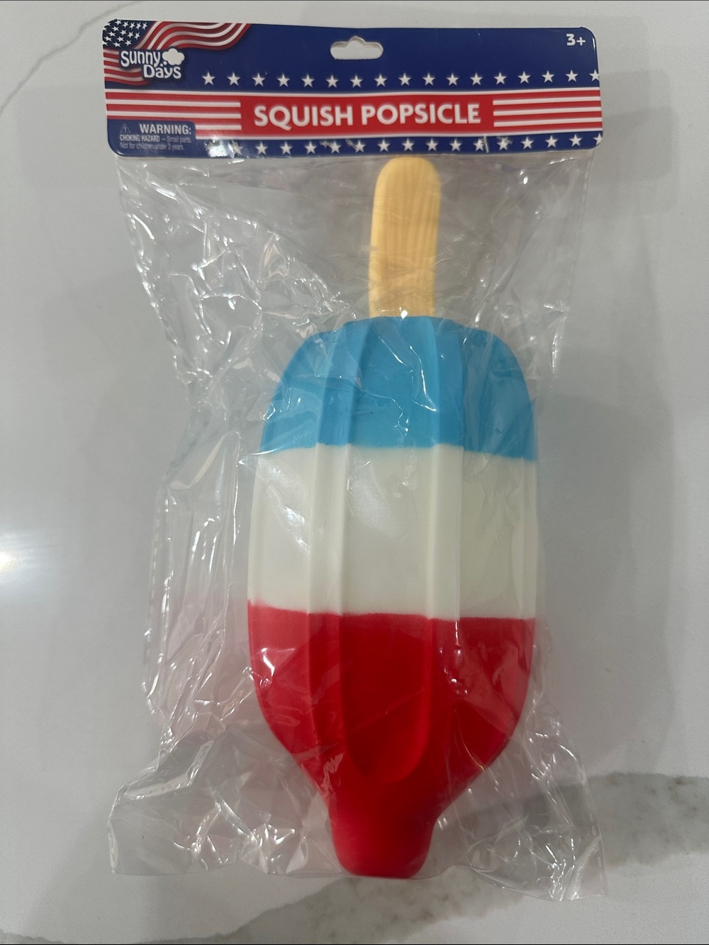 Sunny Days popsicle bomb-pop squishy Red White & Blue Toy Fast ship
